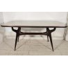 TAVOLO PRANZO DESIGN anni 50 LEGNO VETRO MARMO VINTAGE TABLE STILE ICO PARISI