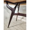 TAVOLO PRANZO DESIGN anni 50 LEGNO VETRO MARMO VINTAGE TABLE STILE ICO PARISI
