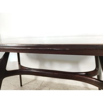 TAVOLO PRANZO DESIGN anni 50 LEGNO VETRO MARMO VINTAGE TABLE STILE ICO PARISI