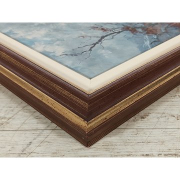 QUADRO DIPINTO OLIO Artino Giroldi PAESAGGIO INVERNALE NEVE Val Ossola Verampio