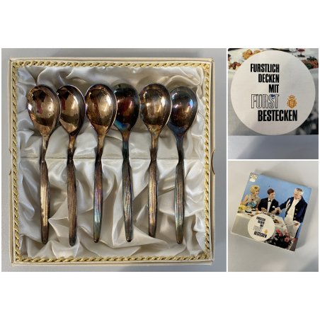 SET 6 CUCCHIAINI Franz Fürst ETWAS GUTES fürst-Besteck AUS SOLINGEN VINTAGE '50s