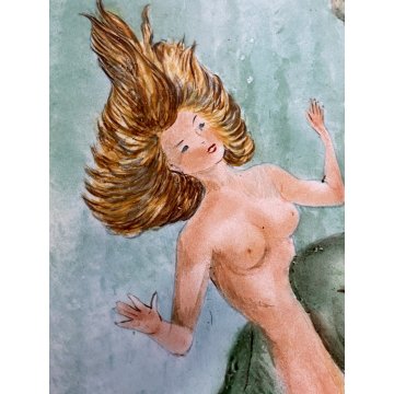 PIATTO DECORATIVO da PARETE CERAMICA SCENA MITOLOGICA Il mito di Nettuno ø 41 cm