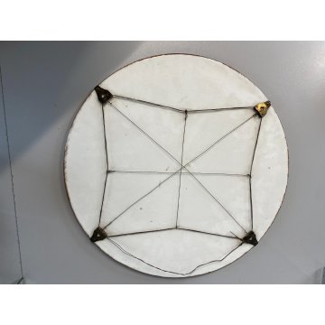 PIATTO DECORATIVO PARATA CERAMICA SCENA NATURALISTICA CERVO CERBIATTI BOSCO ø 41