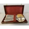 SET 6 CUCCHIAI DA PASTO METALLO ARGENTATO PUNZONE KH 90 VINTAGE SPOONS ART DECO'