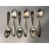 SET 6 CUCCHIAI DA PASTO METALLO ARGENTATO PUNZONE KH 90 VINTAGE SPOONS ART DECO'