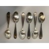 SET 6 CUCCHIAI DA PASTO METALLO ARGENTATO PUNZONE KH 90 VINTAGE SPOONS ART DECO'