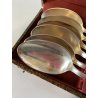 SET 6 CUCCHIAI DA PASTO METALLO ARGENTATO PUNZONE KH 90 VINTAGE SPOONS ART DECO'