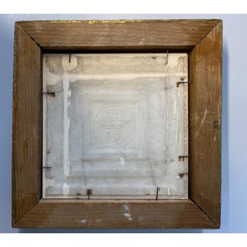 Guido Andlovitz FORMELLA CERAMICA SCI Laveno DECORO SCENA CACCIA 15x15cm '30