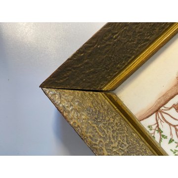 Guido Andlovitz FORMELLA CERAMICA SCI Laveno DECORO SCENA CACCIA 15x15cm '30