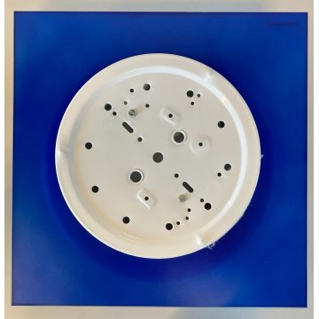 LAMPADA PLAFONIERA PARETE Leucos MURANO DUE Gio 30 P-PL BLUE BIANCO 30x30cm '90