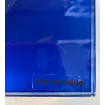 LAMPADA PLAFONIERA PARETE Leucos MURANO DUE Gio 30 P-PL BLUE BIANCO 30x30cm '90