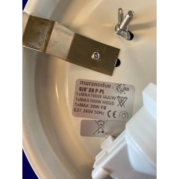 LAMPADA PLAFONIERA PARETE Leucos MURANO DUE Gio 30 P-PL BLUE BIANCO 30x30cm '90