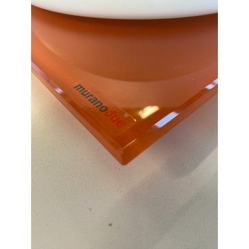 LAMPADA PLAFONIERA PARETE Leucos MURANO DUE Gio 30 P-PL ARANCIONE BIANCO 30x30cm