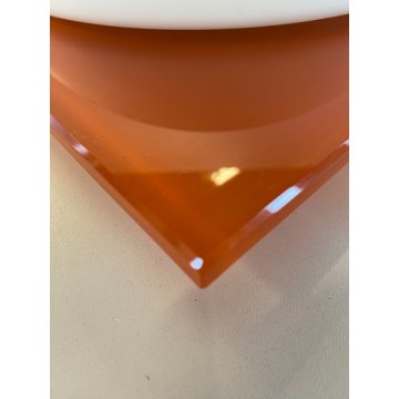 LAMPADA PLAFONIERA PARETE Leucos MURANO DUE Gio 30 P-PL ARANCIONE BIANCO 30x30cm