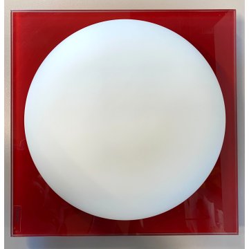 LAMPADA PLAFONIERA PARETE Leucos MURANO DUE Gio 30 P-PL ROSSO BIANCO 30x30cm