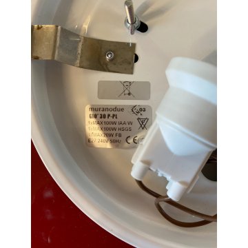 LAMPADA PLAFONIERA PARETE Leucos MURANO DUE Gio 30 P-PL ROSSO BIANCO 30x30cm