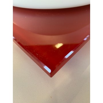 LAMPADA PLAFONIERA PARETE Leucos MURANO DUE Gio 30 P-PL ROSSO BIANCO 30x30cm