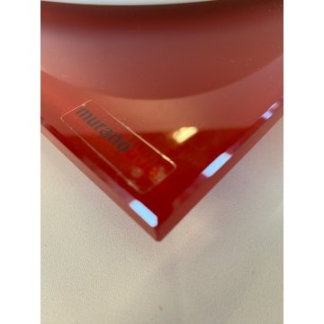 LAMPADA PLAFONIERA PARETE Leucos MURANO DUE Gio 30 P-PL ROSSO BIANCO 30x30cm