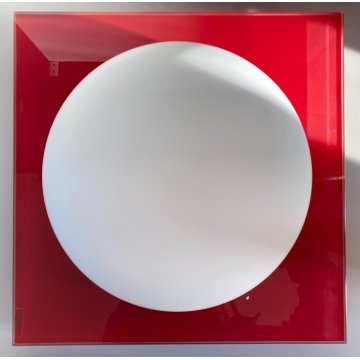 LAMPADA PLAFONIERA PARETE Leucos MURANO DUE Gio 40-50 P-PL ROSSO BIANCO 40x40cm