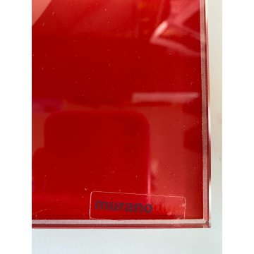 LAMPADA PLAFONIERA PARETE Leucos MURANO DUE Gio 40-50 P-PL ROSSO BIANCO 40x40cm