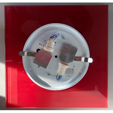 LAMPADA PLAFONIERA PARETE Leucos MURANO DUE Gio 40-50 P-PL ROSSO BIANCO 40x40cm