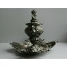 ANTICO CALAMIO METALLO ARGENTATO BAROCCO PUTTO GUFI MASCHERONI FINE '800