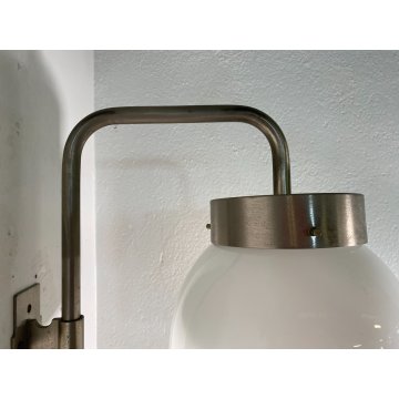 APPLIQUE "Delta" DESIGN SERGIO MAZZA Artemide ACCIAIO SATINATO VETRO OPALINO '60