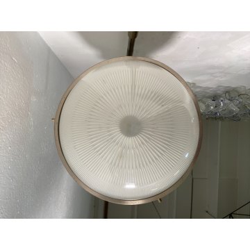 APPLIQUE "Delta" DESIGN SERGIO MAZZA Artemide ACCIAIO SATINATO VETRO OPALINO '60