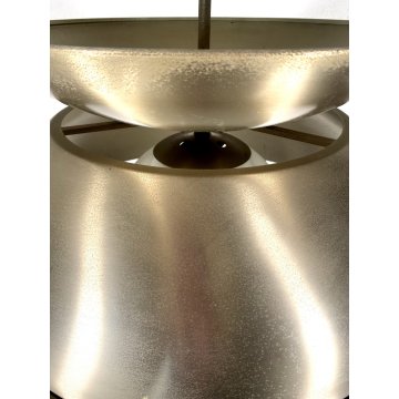 LAMPADARIO SOSPENSIONE Cetra DESIGN Vico Magistretti ARTEMIDE METALLO 4 LUCI '65