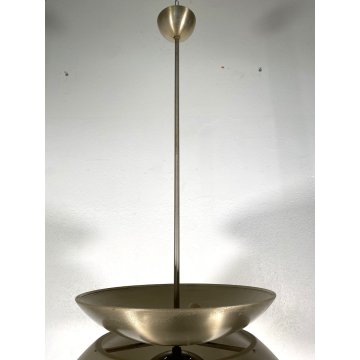 LAMPADARIO SOSPENSIONE Cetra DESIGN Vico Magistretti ARTEMIDE METALLO 4 LUCI '65