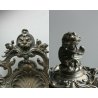 ANTICO CALAMIO METALLO ARGENTATO BAROCCO PUTTO GUFI MASCHERONI FINE '800