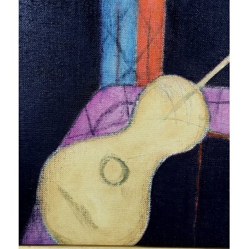 QUADRO DIPINTO olio tela Walter Pozzi LA MASCHERA MORENTE epoca 900 ARLECCHINO