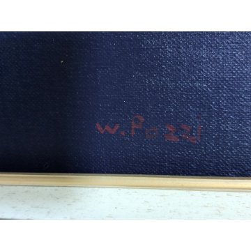 QUADRO DIPINTO olio tela Walter Pozzi LA MASCHERA MORENTE epoca 900 ARLECCHINO