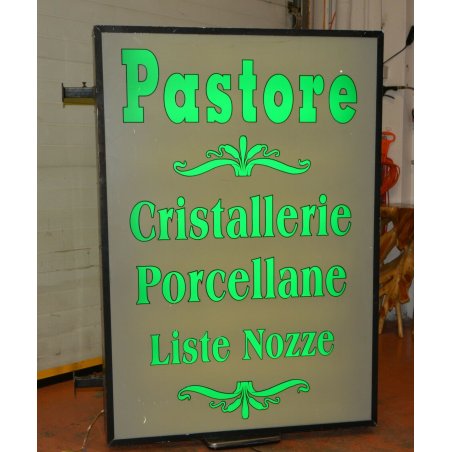 ANTICA TARGA PUBBLICITA LUMINOSA INSEGNA NEGOZIO PORCELLANE RICHARD GINORI 