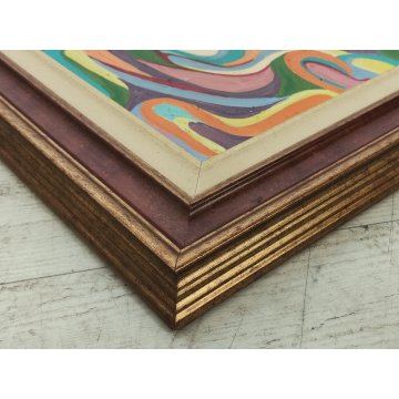 DIPINTO ASTRATTO OLIO su TELA Franco Pulacini PSICHEDELICO forme ARONA 1998