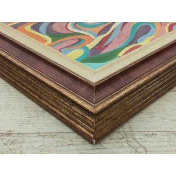 DIPINTO ASTRATTO OLIO su TELA Franco Pulacini PSICHEDELICO forme ARONA 1998