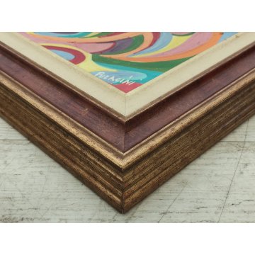 DIPINTO ASTRATTO OLIO su TELA Franco Pulacini PSICHEDELICO forme ARONA 1998