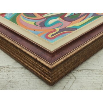 DIPINTO ASTRATTO OLIO su TELA Franco Pulacini PSICHEDELICO forme ARONA 1998