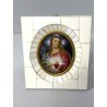 ANTICA MINIATURA RITRATTO GESU sacro cuore CRISTO firmato PREZIOSA CORNICE