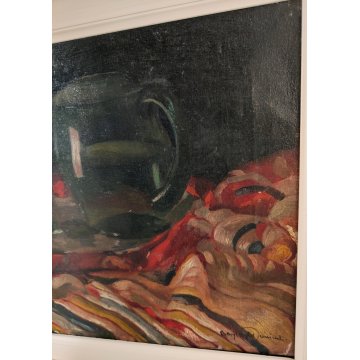 ANTICO QUADRO DIPINTO olio tela EPOCA 800 Beryl Hight Tumiati NATURA MORTA frame