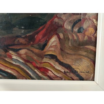 ANTICO QUADRO DIPINTO olio tela EPOCA 800 Beryl Hight Tumiati NATURA MORTA frame