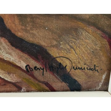 ANTICO QUADRO DIPINTO olio tela EPOCA 800 Beryl Hight Tumiati NATURA MORTA frame