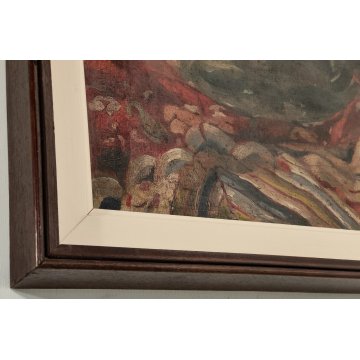 ANTICO QUADRO DIPINTO olio tela EPOCA 800 Beryl Hight Tumiati NATURA MORTA frame