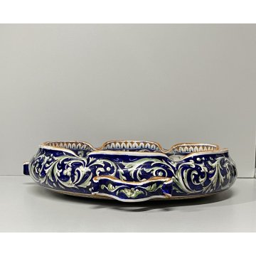 ANTICO CENTROTAVOLA FRUTTIERA CERAMICA Franco Zauli FAENZA DECORO POLICROMO 900