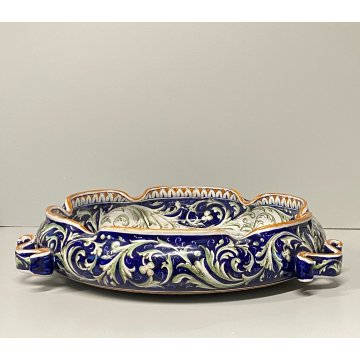 ANTICO CENTROTAVOLA FRUTTIERA CERAMICA Franco Zauli FAENZA DECORO POLICROMO 900