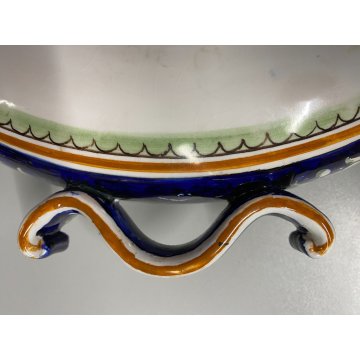 ANTICO CENTROTAVOLA FRUTTIERA CERAMICA Franco Zauli FAENZA DECORO POLICROMO 900