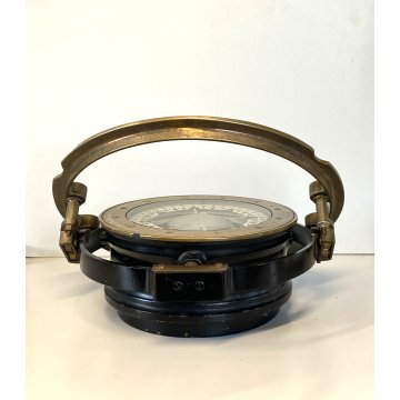 ANTICA BUSSOLA MARINA NAUTICA SOSPENSIONE CARDANICA Husun G.B. OTTONE BREV. 1934