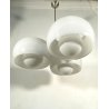 LAMPADARIO Triclinio DESIGN Vico Magistretti ARTEMIDE METALLO VETRO OPALINO '70