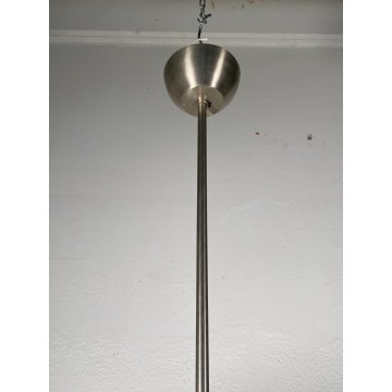 LAMPADARIO Triclinio DESIGN Vico Magistretti ARTEMIDE METALLO VETRO OPALINO '70