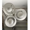 LAMPADARIO Triclinio DESIGN Vico Magistretti ARTEMIDE METALLO VETRO OPALINO '70